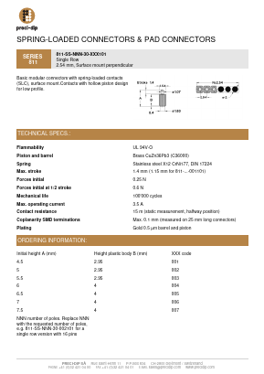 811-SS-NNN-30-002101 Datasheet PDF Precid-Dip Durtal SA