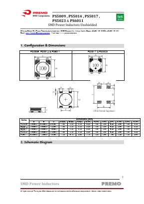PS5009-2R2M Datasheet PDF PREMO CORPORATION S.L