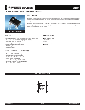 USB004-LF-T13 Datasheet PDF Protek Devices
