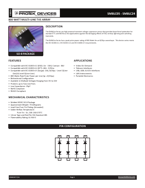 SM8LC08-T13 Datasheet PDF Protek Devices