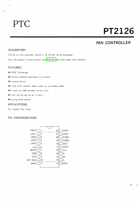 PT2126-C8A-RNM0-F Datasheet PDF Princeton Technology