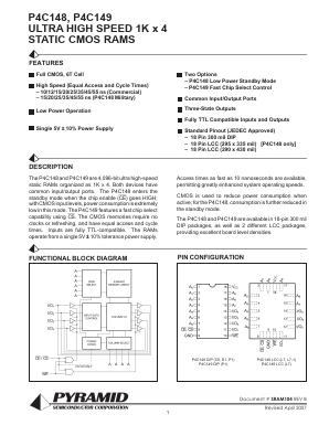 P4C149-35LMB Datasheet PDF Semiconductor Corporation