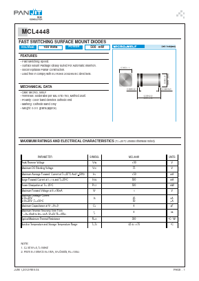 MCL4448_R1_10001 Datasheet PDF PANJIT INTERNATIONAL
