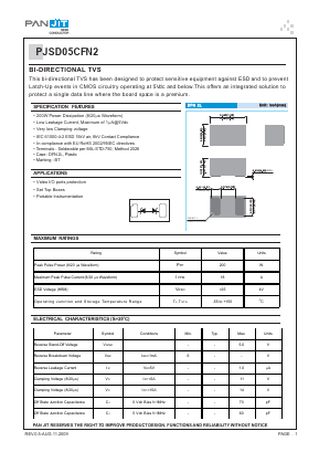PJSD05CFN2 Datasheet PDF PANJIT INTERNATIONAL