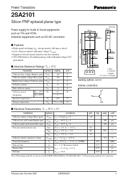 A2101 Datasheet PDF Panasonic Corporation