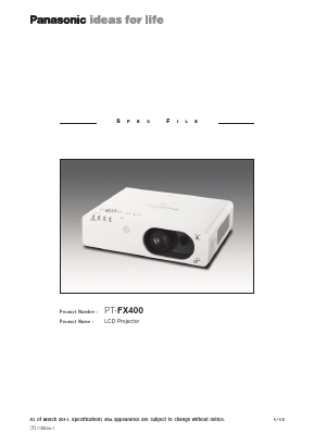 PT-FX400 Datasheet PDF Panasonic Corporation