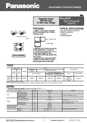 AQW414 Datasheet PDF Panasonic Corporation