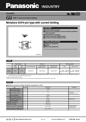 AQY210LS Datasheet PDF Panasonic Corporation