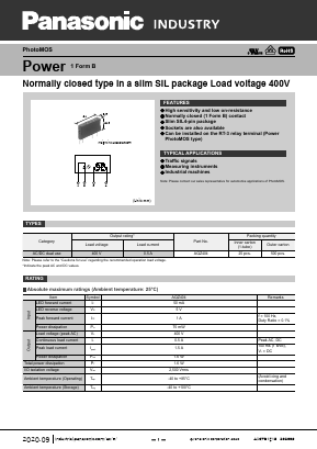 AQZ404 Datasheet PDF Panasonic Corporation