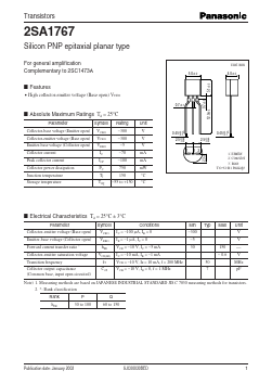 A1767 Datasheet PDF Panasonic Corporation