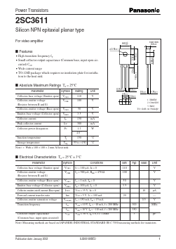 2SC3611 Datasheet PDF Panasonic Corporation