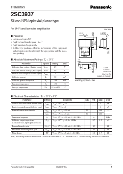 2SC3937 Datasheet PDF Panasonic Corporation