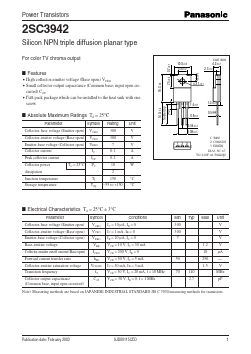 2SC3942 Datasheet PDF Panasonic Corporation