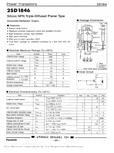 2SD1846 Datasheet PDF Panasonic Corporation