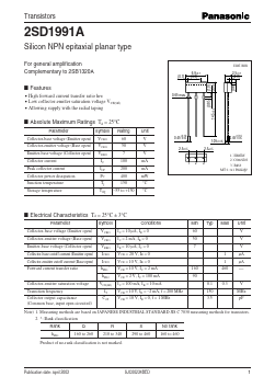 D1991A Datasheet PDF Panasonic Corporation