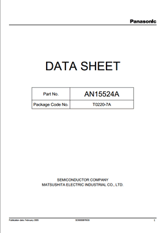 AN15524A Datasheet PDF Panasonic Corporation