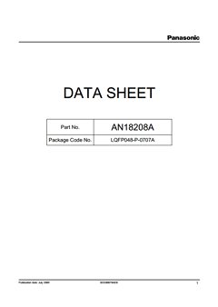 AN18208A Datasheet PDF Panasonic Corporation