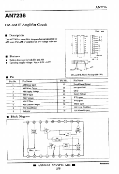 AN7236 Datasheet PDF Panasonic Corporation