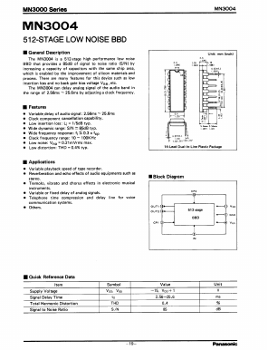 MN3004 Datasheet PDF Panasonic Corporation