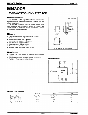 MN3006 Datasheet PDF Panasonic Corporation