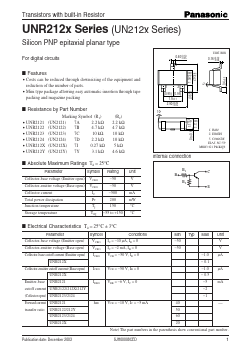 UN2121 Datasheet PDF Panasonic Corporation