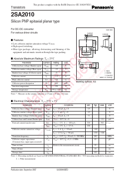2SA201000L Datasheet PDF Panasonic Corporation