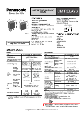 CM124V Datasheet PDF Panasonic Corporation