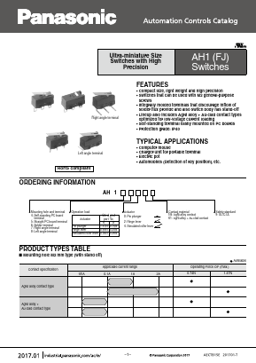 AH1564-A Datasheet PDF Panasonic Corporation