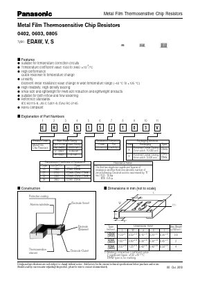 ERA-S33J181V Datasheet PDF Panasonic Corporation