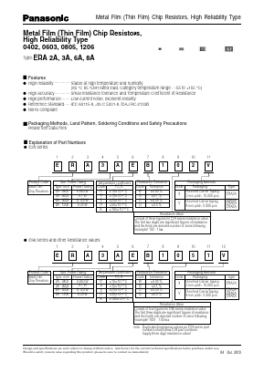 ERA-2AEB1691X Datasheet PDF Panasonic Corporation