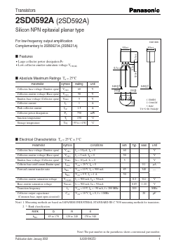 2SD592A Datasheet PDF Panasonic Corporation