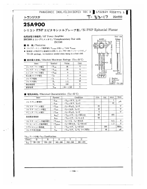 A900 Datasheet PDF Panasonic Corporation
