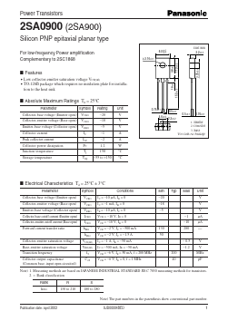 A900 Datasheet PDF Panasonic Corporation
