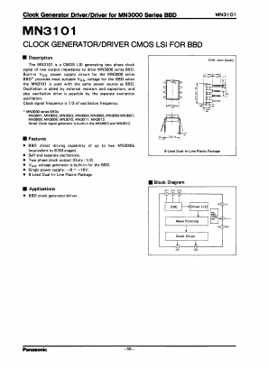 MN3101 Datasheet PDF Panasonic Corporation