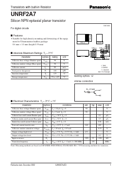 UNRF2A7 Datasheet PDF Panasonic Corporation
