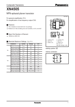 XN4505 Datasheet PDF Panasonic Corporation