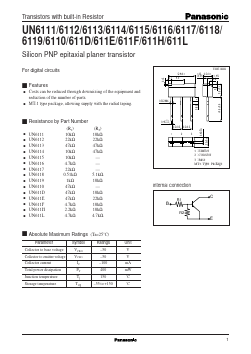 UN6118 Datasheet PDF Panasonic Corporation