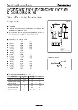 UN121F Datasheet PDF Panasonic Corporation