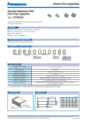 ECWU1182JX5 Datasheet PDF Panasonic Corporation