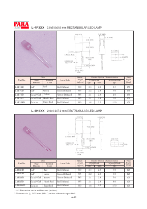 L-4H4SRD Datasheet PDF Para Light Electronics