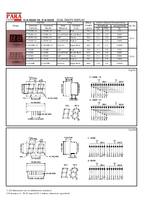 A-502G-10_ Datasheet PDF Para Light Electronics