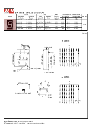 A-5001H Datasheet PDF Para Light Electronics