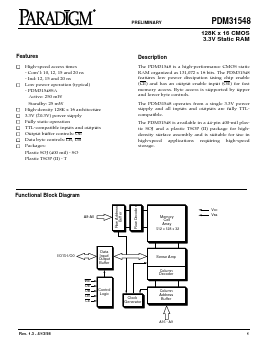 PDM31548SA15T Datasheet PDF Paradigm Technology