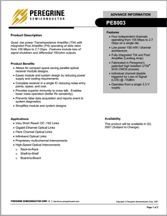 PE8003 Datasheet PDF Peregrine Semiconductor