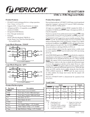 PI74SSTV16859 Datasheet PDF Pericom Semiconductor