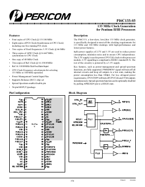 PI6C133-03 Datasheet PDF Pericom Semiconductor