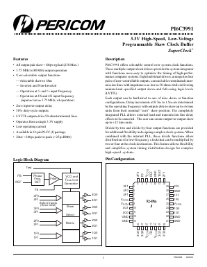 PI6C3991-5 Datasheet PDF Pericom Semiconductor