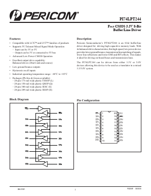 PI74LPT244CQ Datasheet PDF Pericom Semiconductor