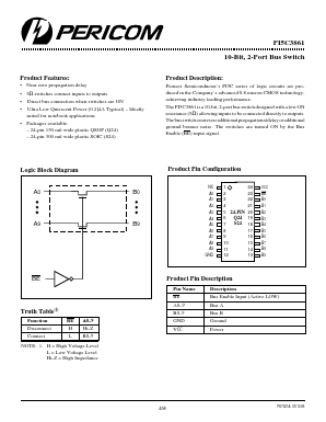 PI5C3861S Datasheet PDF Pericom Semiconductor
