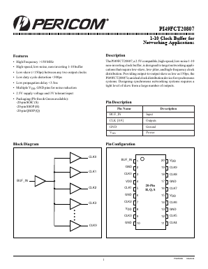 PI49FCT20807 Datasheet PDF Pericom Semiconductor